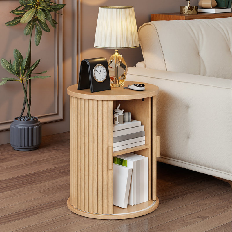 Tray Top Block End Table, Oak