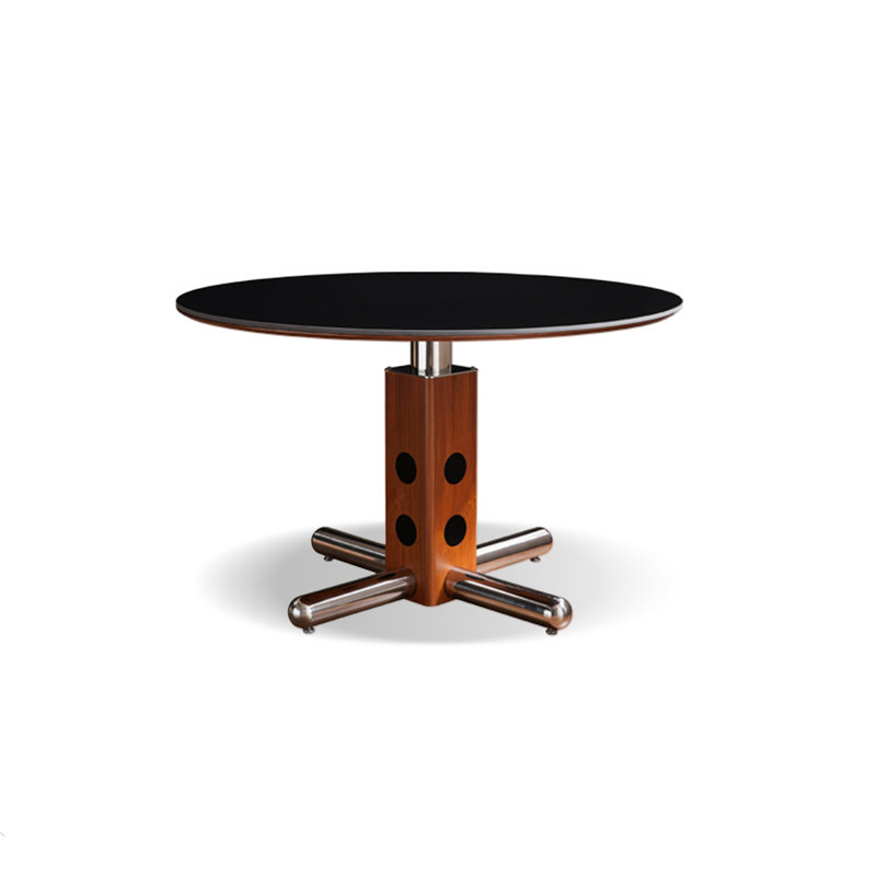 Black Round Sintered Stone Dining table, 29.53"H x 39.37"L x 39.37"W