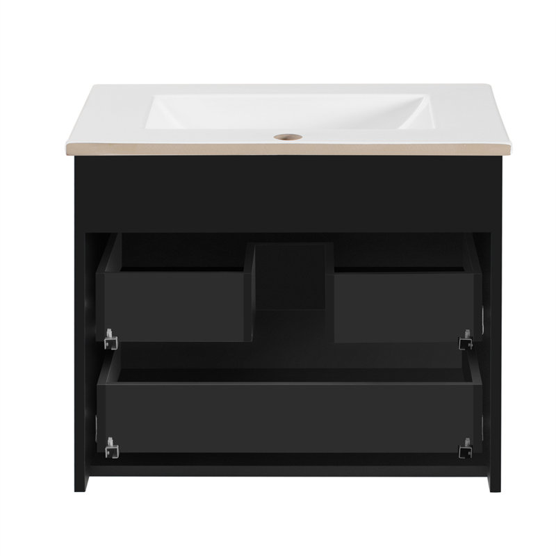 24inch Wall Mounted Cabinet, Black
