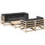  Ensemble de canapé de patio en bois de pin massif anthracite, tissu Oxford grand-2062770844