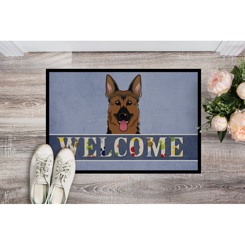 Tapis d’entrée anti-dérapant pour l’intérieur et le berger allemand Udell, Rectangle 2 pi x 3 pi