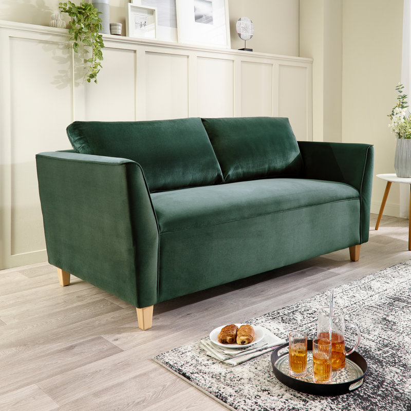 Auralane 3 Seater Upholstered Sofa, Green