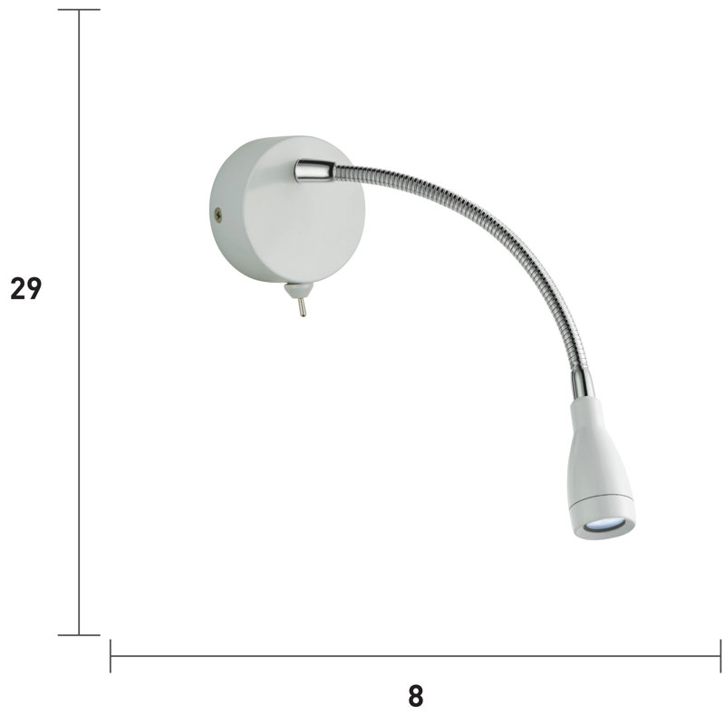 Benavides Mild Steel LED Spotlight, White/Chrome