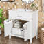 Meuble-lavabo de 30 pouces avec lavabo en céramique et beaucoup de rangement