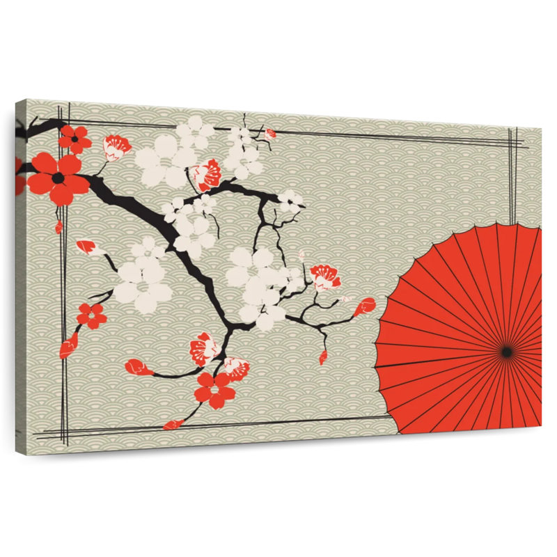 Kerner Red And White Sakura, 8" H x 12" W