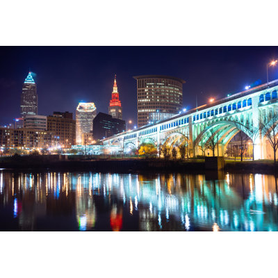 Cleveland Ohio Downtown City - Photographie sur toile tendue