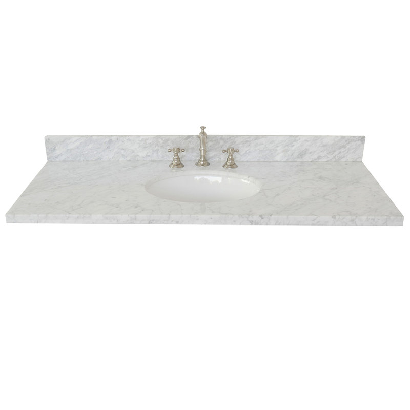 Ovate 49 Marble Material 1 Single Bathroom Vanity Top Yes Sink
