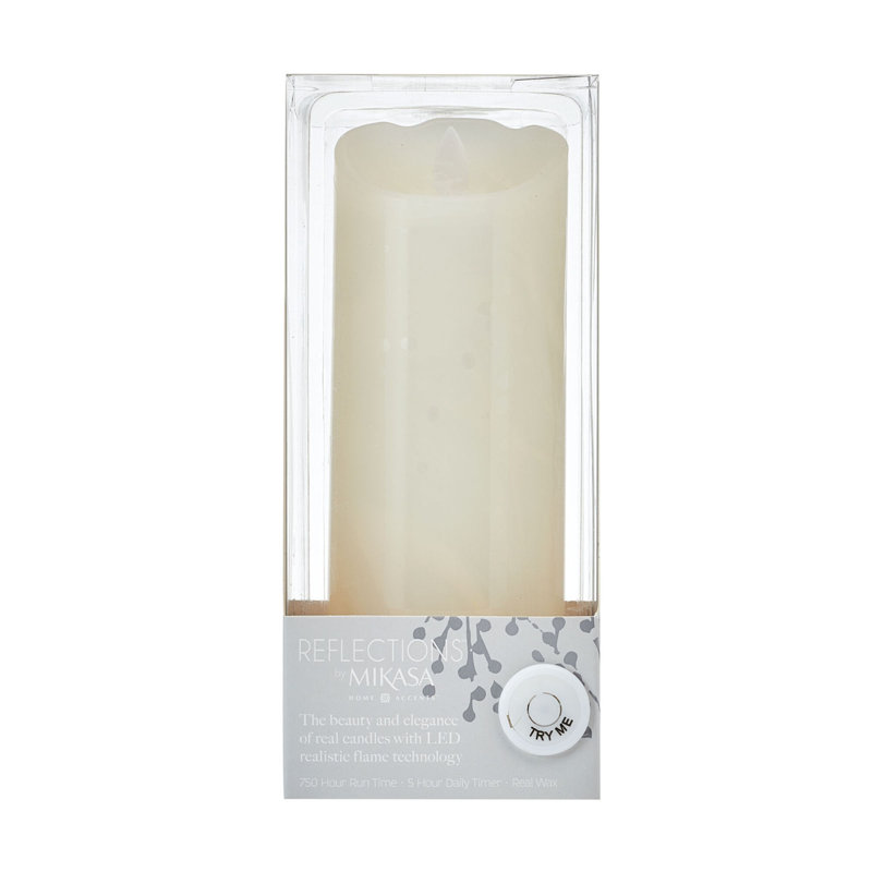 Unscented Realistic-Flame LED Wax Pillar Candles