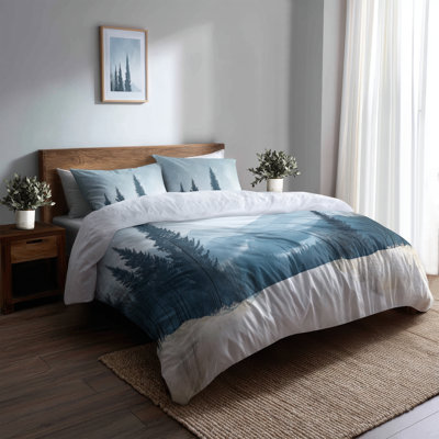 Nordic Ski Trail in Sweden Bedding Set 3 Pcs - Modern Bedding Set