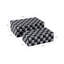 Latiara - Boîtes de rangement en résine et tissu de bois à texture pyramidale, damier, bureau à domicile, ensemble de 2 - 5 ", 4" noir et blanc