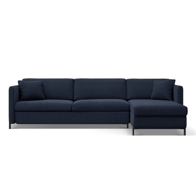 Bejna 3 Seater Sofa Bed, Blue, Right Hand Facing, 80cm H x 280cm W x 170cm D