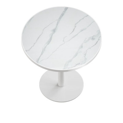 Round Modern Dinning Table 31.5 Inches Bistro Table Tulip Table With Faux Marble Top,Easy Assemble,Sturdy Metal Frame Diameter