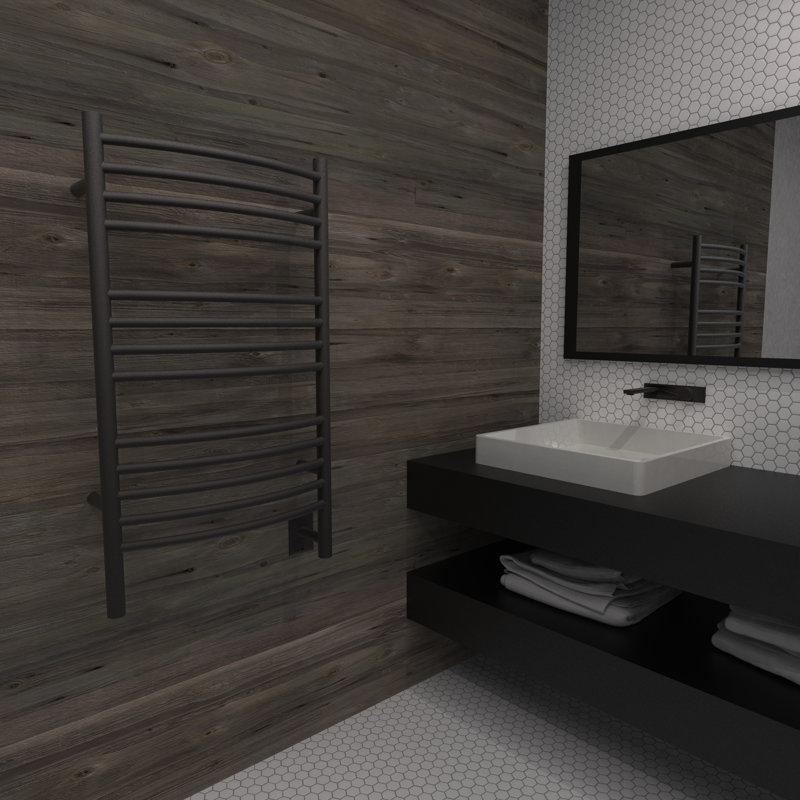 Jeeves Wall Mount Electric C Curved Towel Warmer, Oil Rubbed Bronze