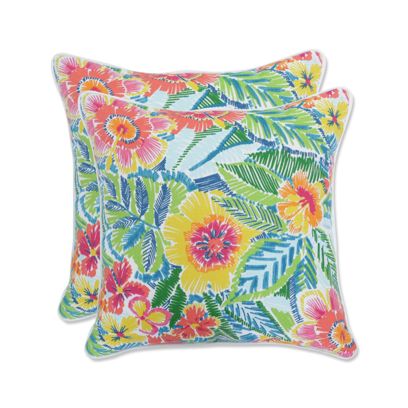 Floral Outdoor Throw Pillow