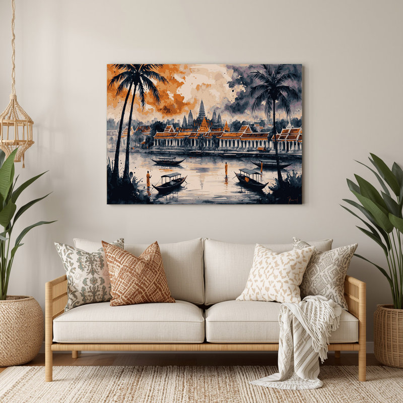 Art mural en métal avec cités, villes, Phnom Penh, Cambodge, H 132 po x l 168 po x P 0,05 po