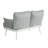 Steel Loveseat And Table, Off White+Grey-1627290702-1627290703