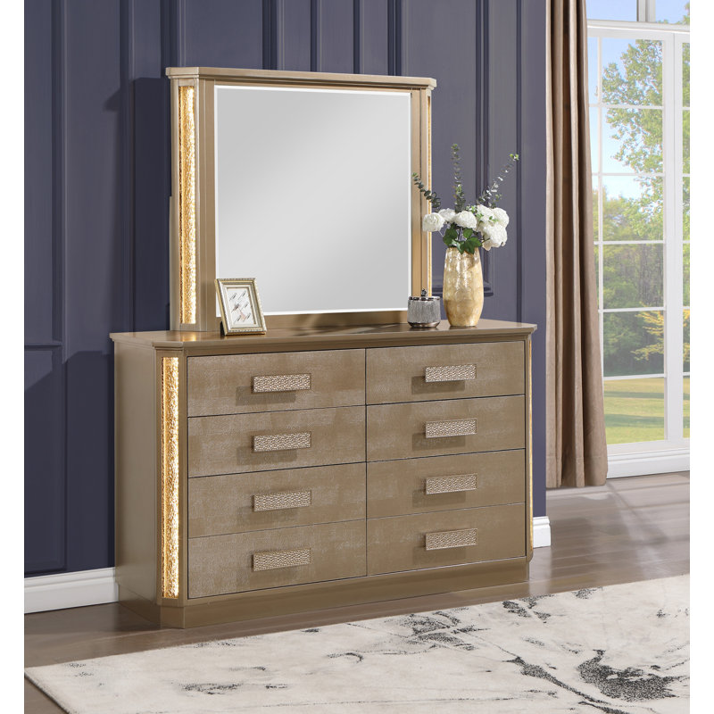Commode Medusa en bois au fini doré