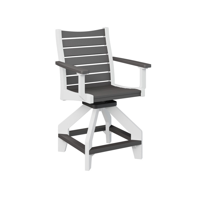 Chaise de comptoir pivotante Berlin Grey, Gris fumée, 22.5"