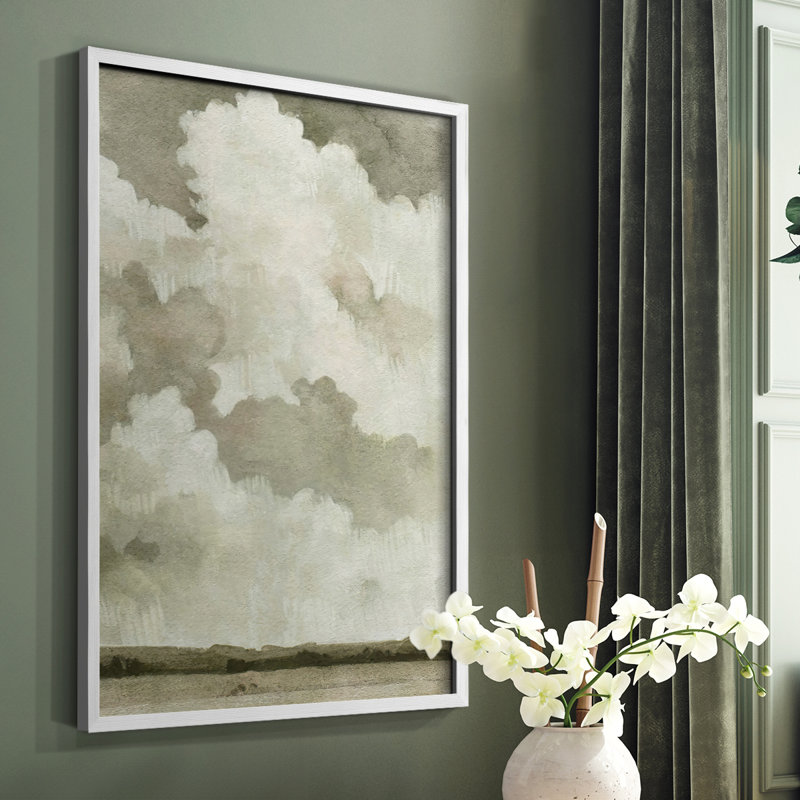 «Big Dark Sky II», reproduction encadrée - bois massif, H 10 po x l 8 po, Blanc