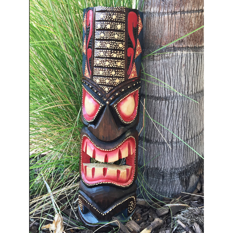 Décoration murale 20 "H Tiki Mask Hawaiian Dot Art