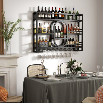 3-Tiers Wine Rack Wall Mounted No LED