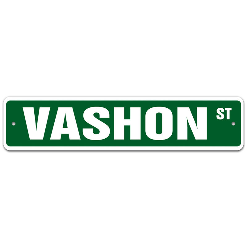 Plaque de rue, H 7 po x l 30 po x P 0,1 po