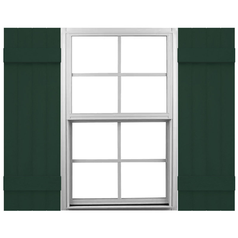 Paire de volets en vinyle Mid-America, Vert minuit, 47 po