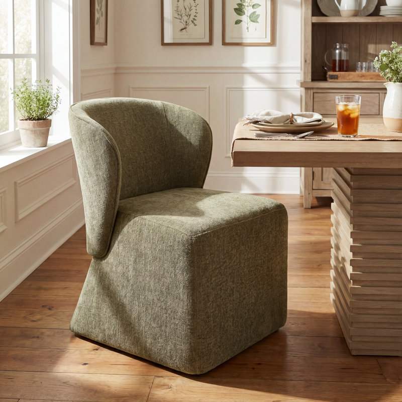 Chaise rembourrée Aurelio, 1, Vert olive