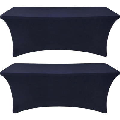 Ensemble de 2 nappes rectangulaires en tissu extensible nappe extensible 6 pi sans plis pour les salons de fête