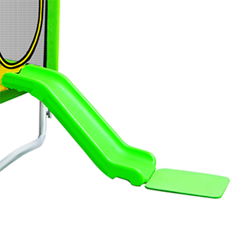 Trampoline with Safety Enclosure Net, Slide and Ladder Recreational Trampoline, Green