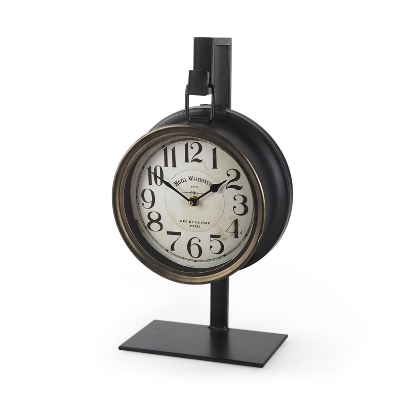 Metallic Brown Metal Hanging Desk/Table Clock