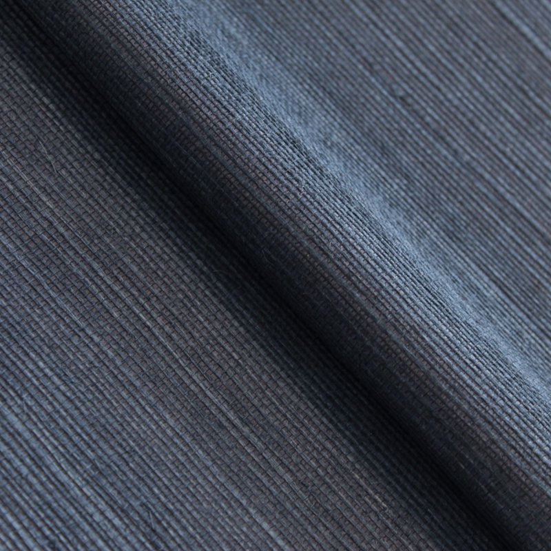 Sisal Monochromatic Authentic Grasscloth Wallpaper, Deep Indigo