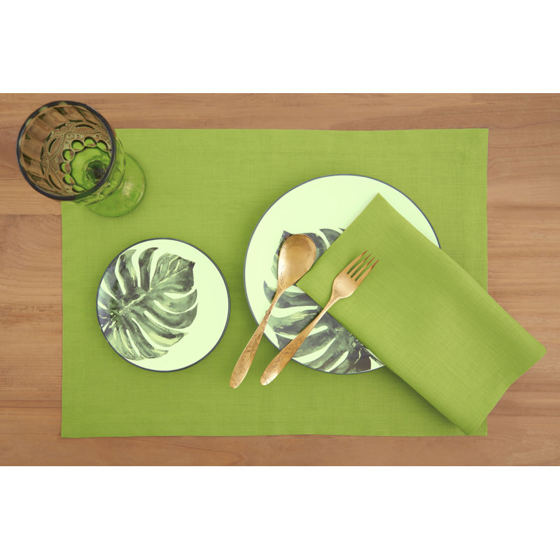 100% Pure Linen Dinner Napkins - Fete, Lime Green