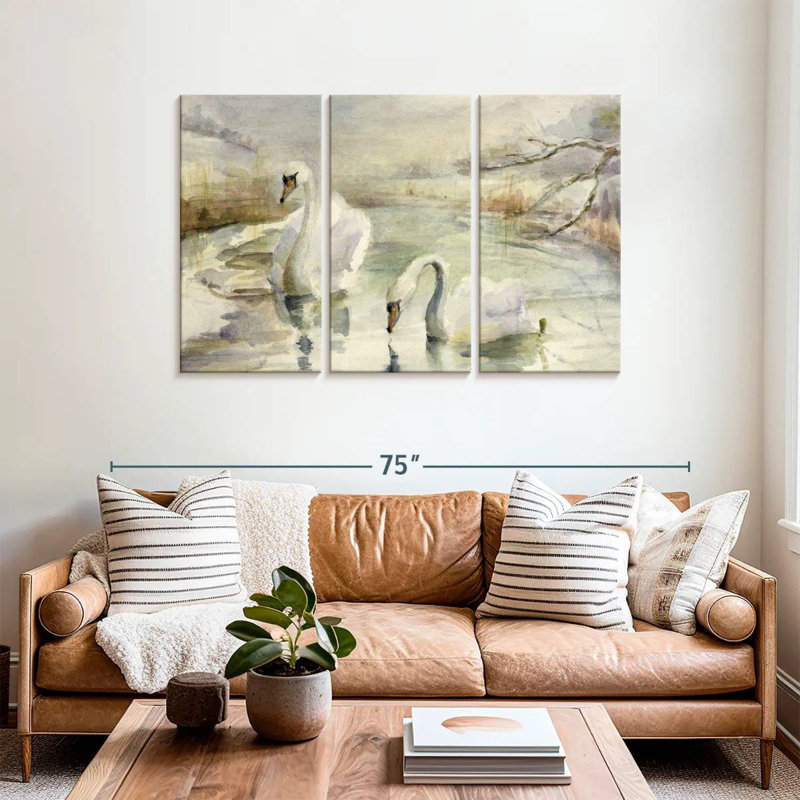 Brampt Swans In Winter, 36" H x 57" W