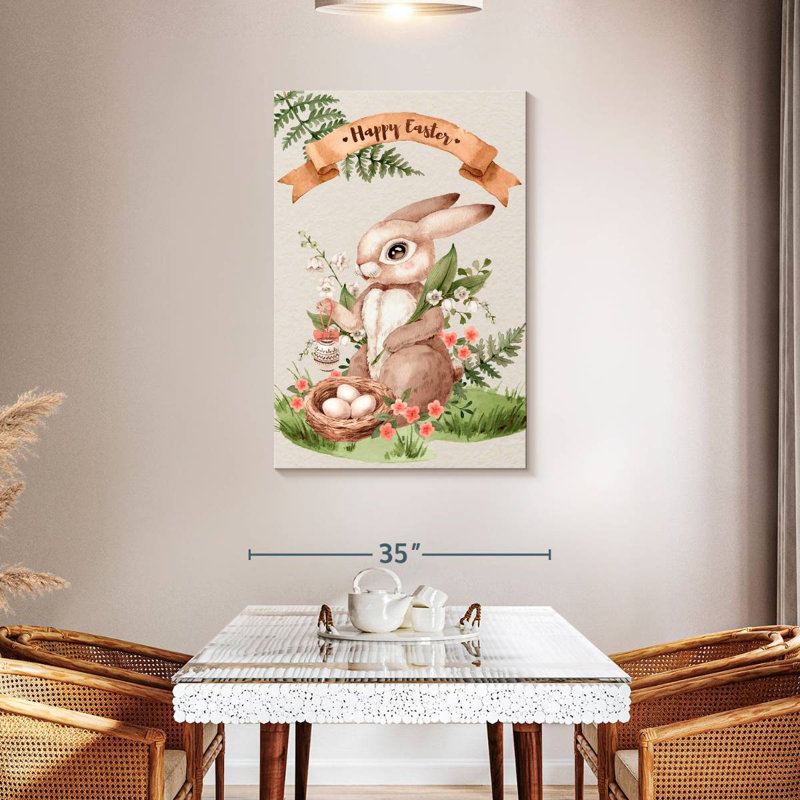 Salutations de lapin de Pâques Lelend, H 45 po x l 30 po