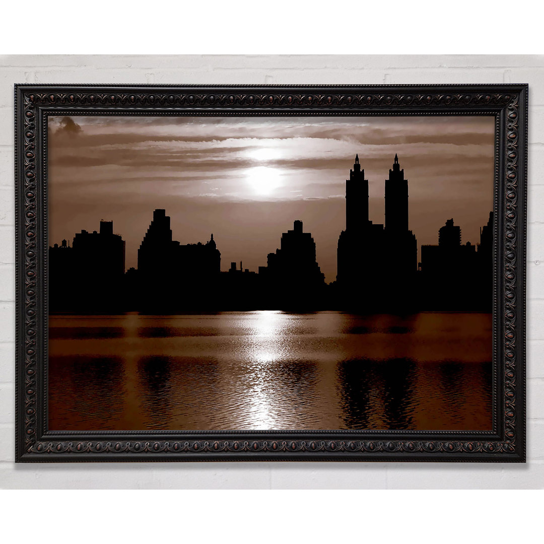 Nyc Brown Skyline - Einzelner Bilderrahmen Kunstdrucke