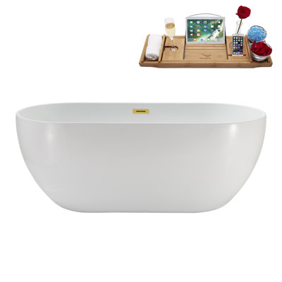 62.2'' x 28.7'' Soaking Acrylic Bathtub