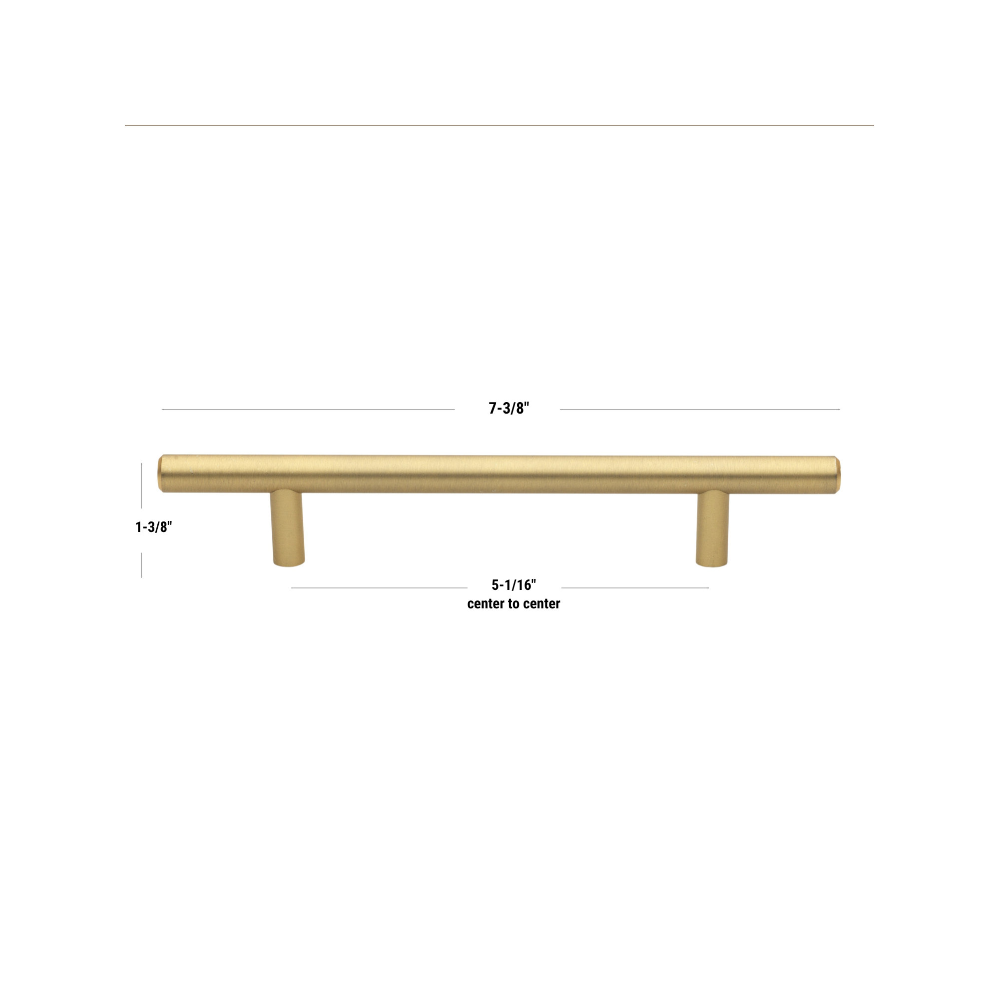 Roman Modern Bar Pull, Satin Gold, 5 1/16"