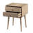 Nali Bedside Nightstand Table, 2 Drawers, Sandblasted Mango Wood, Brass Knobs-224069159