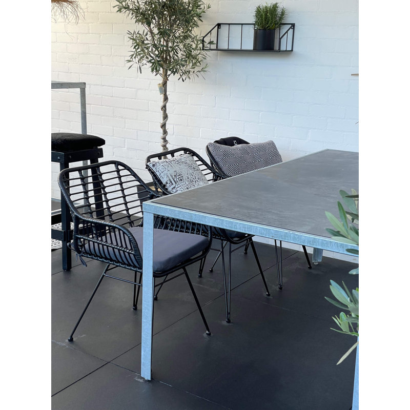 Royceton Rectangular Metal Outdoor Dining Table , 185cm cm W 95cm cm D