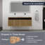48" Bathroom Vanity with  Ceramic Art Sink, 4-Soft Close Door, Float Mounting Design, Plywood (KD-Packing)
