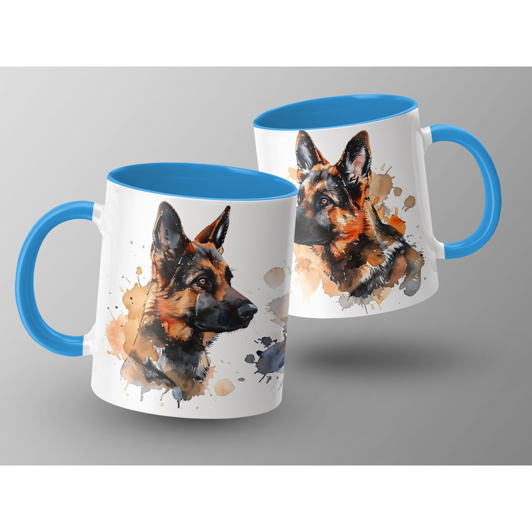 Watercolor German Shepherd Design 11oz Coffee Mug