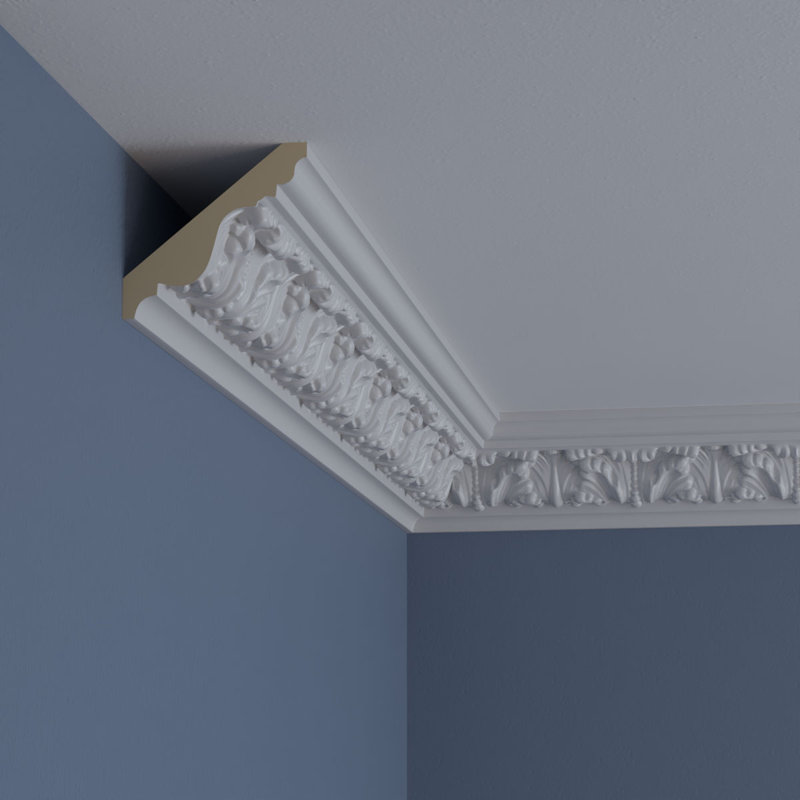Colton Acanthus White Polyurethane Crown Moulding