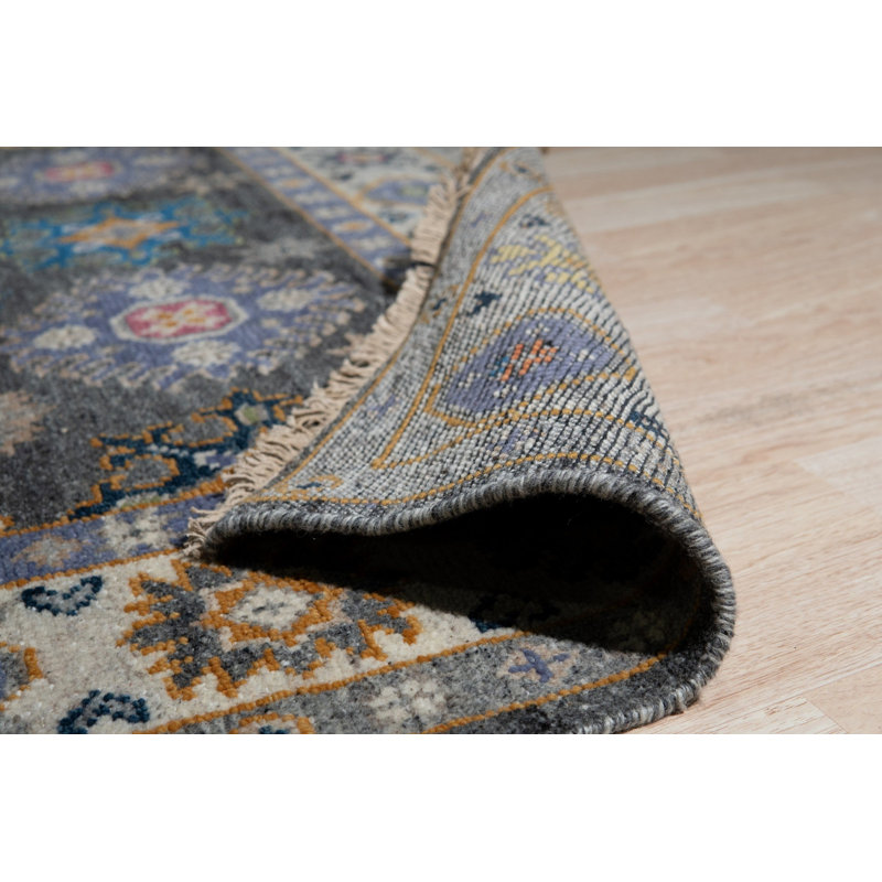 Gray Hand-Knotted Wool Floral Constellation Classic Traditional Modern Contemporary Carpet Rug, 6' x 9'