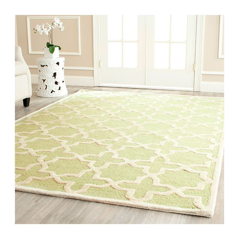 Cannen Hand Tufted Wool Geometric Rug, Square 6'