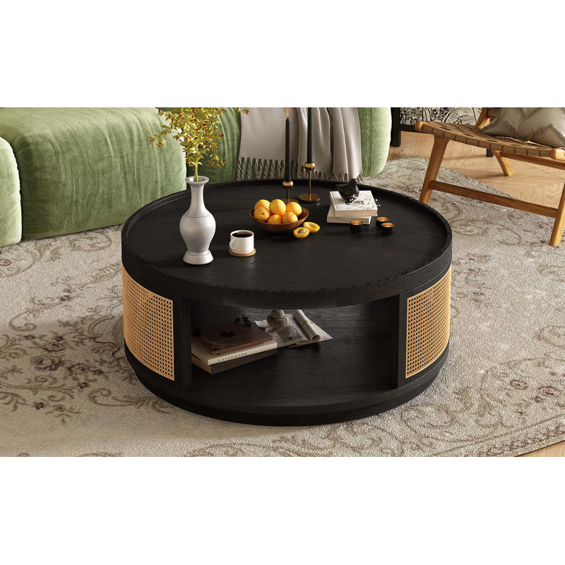 Table basse 36,8 po Mid-Century, Noir