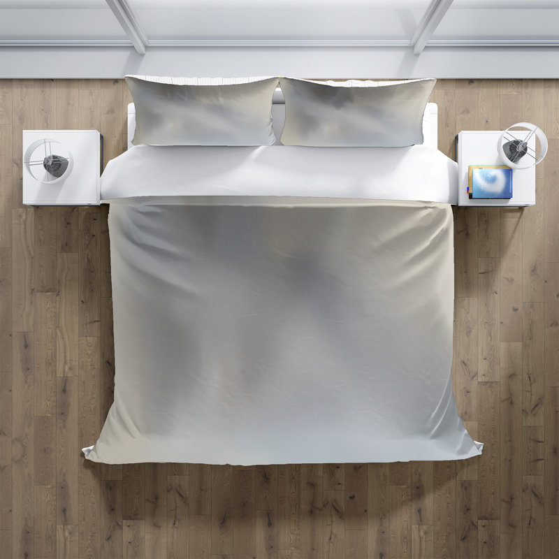 Polyester Solid Duvet Cover, King Duvet Cover + 2 King Shams