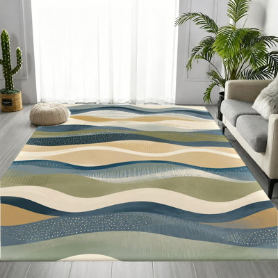 Tapis à rayures ondulées Modern Modern
