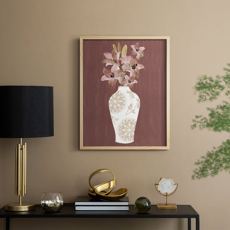 Romantiques fleurs II, reproduction encadrée - bois massif, Naturel, H 15 po x l 12 po