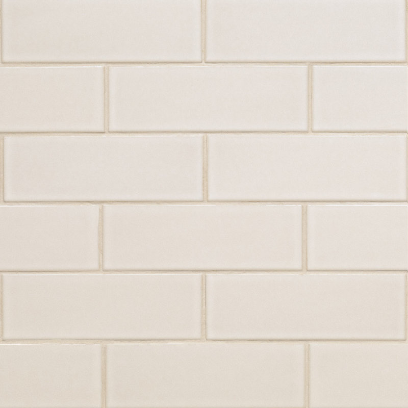 Subway 4 in. x 12 in. Glossy Ceramic Wall Tile, Colonial Ivory